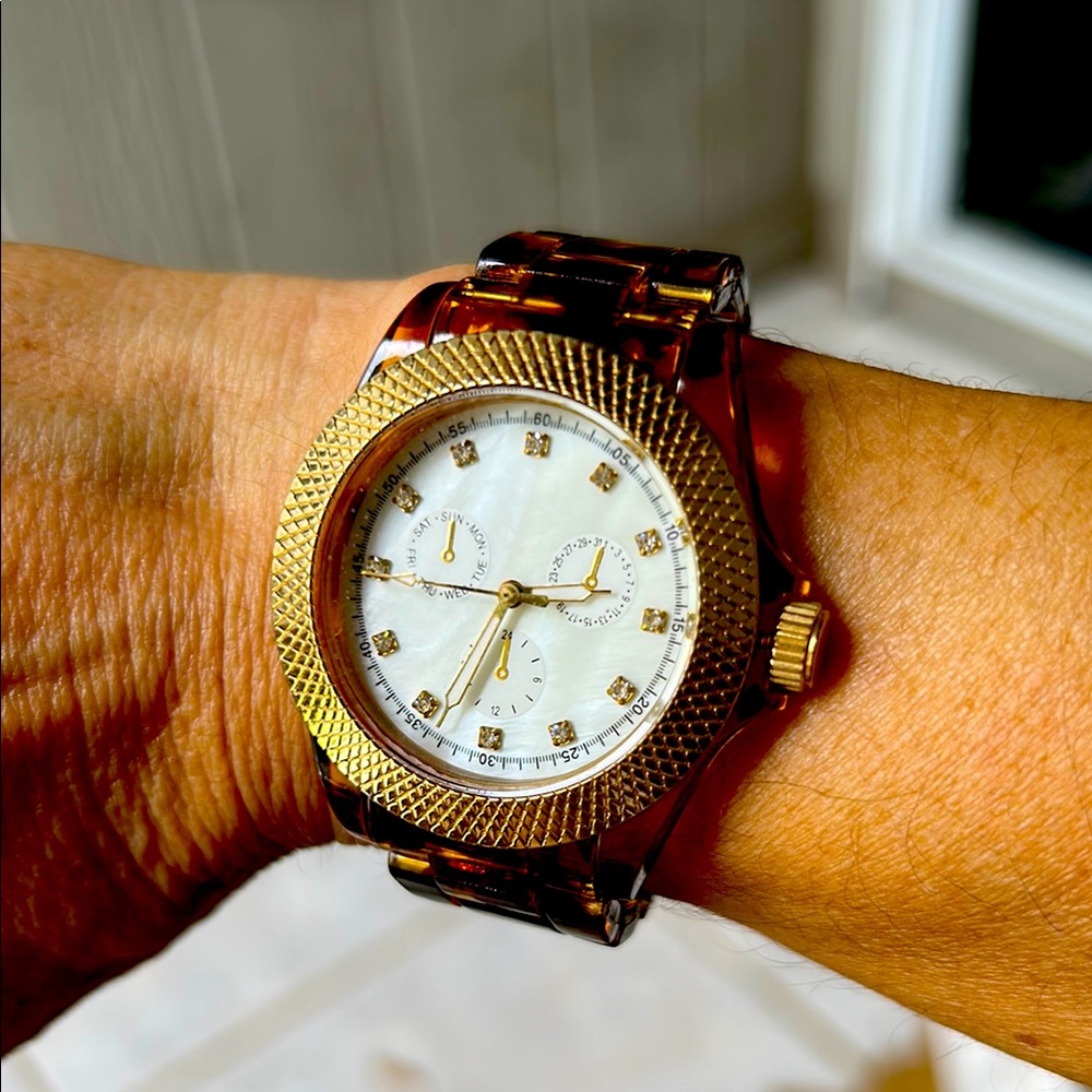 Gold and Tortoise Shell Watch